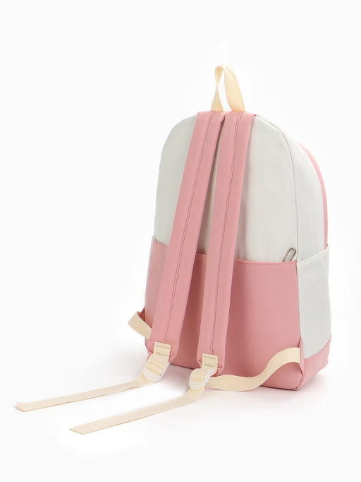 Рюкзак школьный на молнии, с карманами, с рисунком, размер 30?14?43 см, белый/розовый