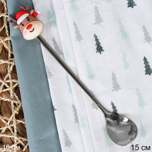 Ложка чайная серебро Олень / B-113 /уп 300 /Новогодняя - Галеонтрейд фото 2