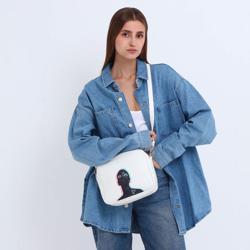 Сумка женская кросс-боди TEXTURA на молнии, 22×8×17 см, белая