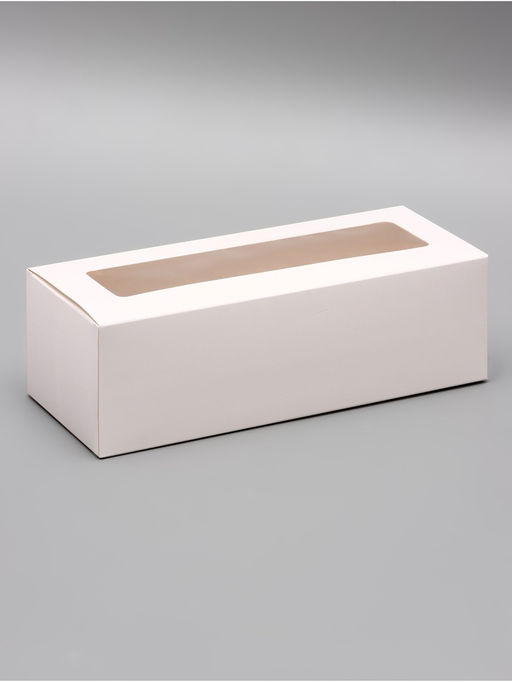 Цена за 2 шт. Коробка с окном под рулет, белая, 26×10×8 см, МИКС