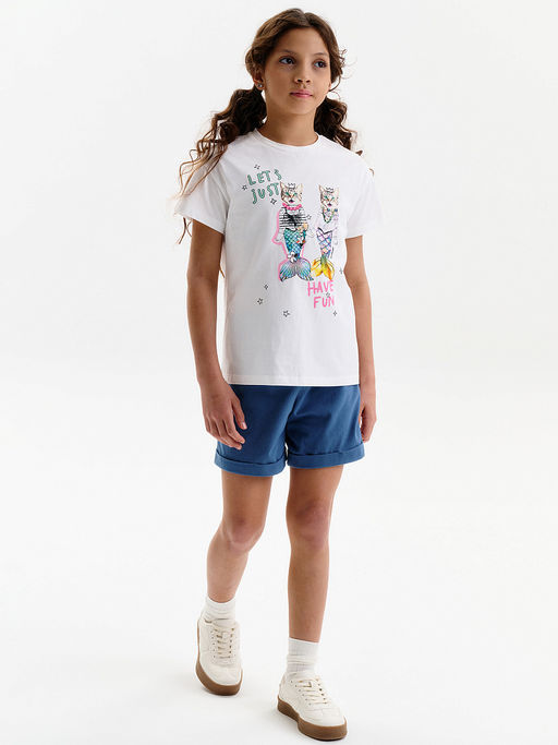 PELICAN, футболка для девочек, Молочный  фото 3