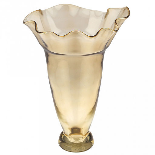 Ваза для цветов стеклянная "Фазолетто-2" 6,7л, д29,2см, h35,7см, средняя, свободного выдувания, "Каштан" (Россия)