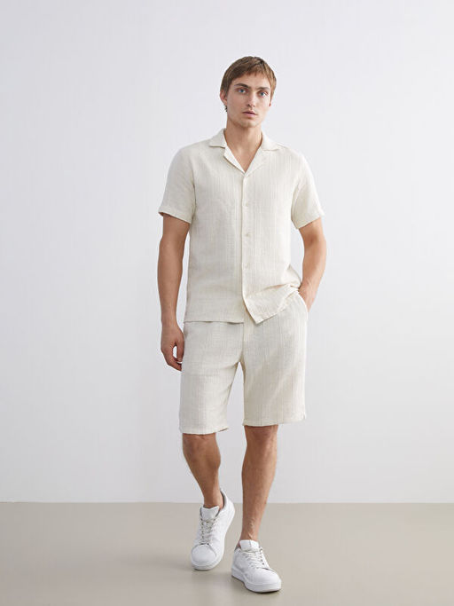 Regular Fit Resort Yaka K?sa Kollu Erkek G?mlek