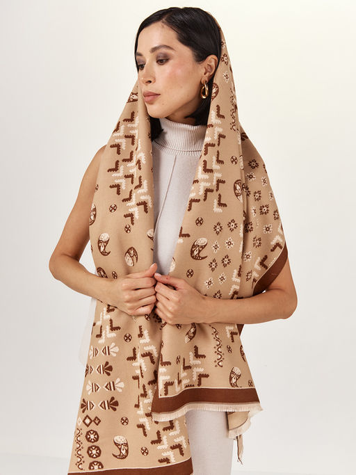 в составе ШЕРСТЬ  и КАШЕМИР Большой, мягкий, теплый  двусторонний палантин - Tantino фото 8