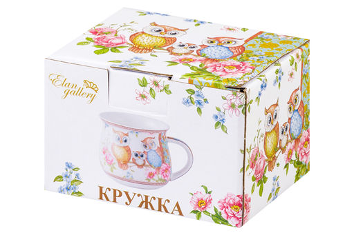 Кружка 250 мл 11*8,5*7 см Совушки, бочонок, NEW BONE CHINA - Elan gallery фото 5