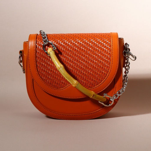 Ручка для сумки, бамбук, с цепочками и карабинами, 60 см, цвет серебряный - Арт узор фото 4