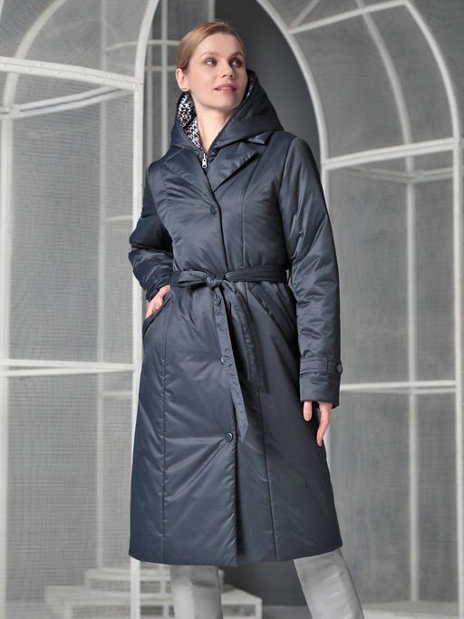 Пальто дем. т.синий - Dizzyway фото 8