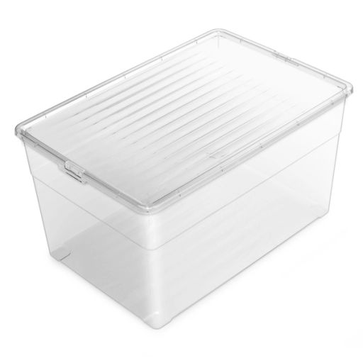 Ящик с крышкой универсальный "Лайф", прозрачный, 56*38*30см / 51л