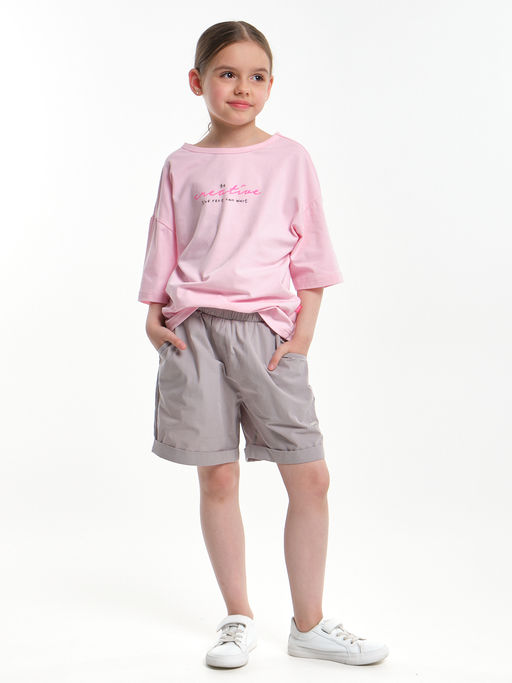 Комплект для девочки шорты с футболкой UD 7889/7896 розовый - Mini maxi фото 4