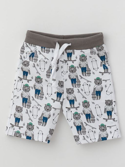 Шорты для мальчика с принтом, белый - Lesi kids фото 8