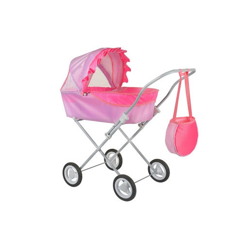 Коляска кукольная №2, цвет сиреневый с розовым
