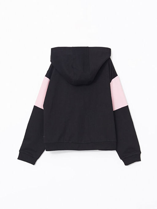 Kap??onlu K?z ?ocuk Fermuarl? Sweatshirt