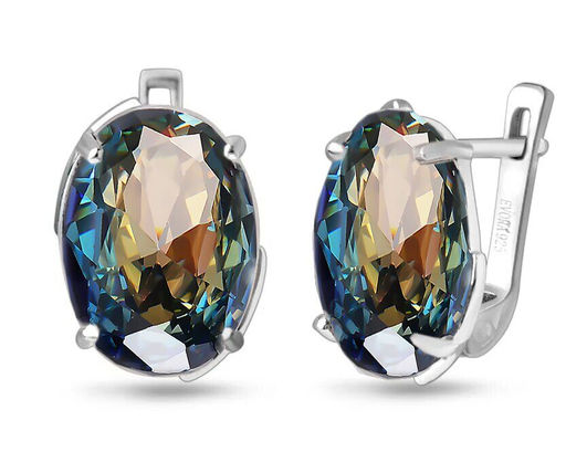 Серьги, мистик кварц синий, Австралия