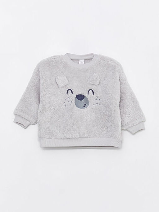 Bisiklet Yaka Uzun Kollu Nak?? Detayl? Erkek Bebek Sweatshirt ve Pantolon 2li Tak?m - Waikiki фото 2