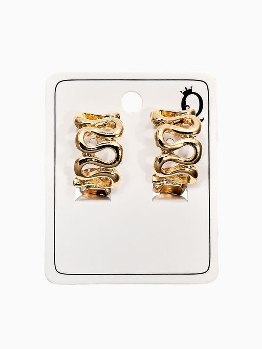 Цена за 2 шт. Клипсы «Змейка», цвет золото