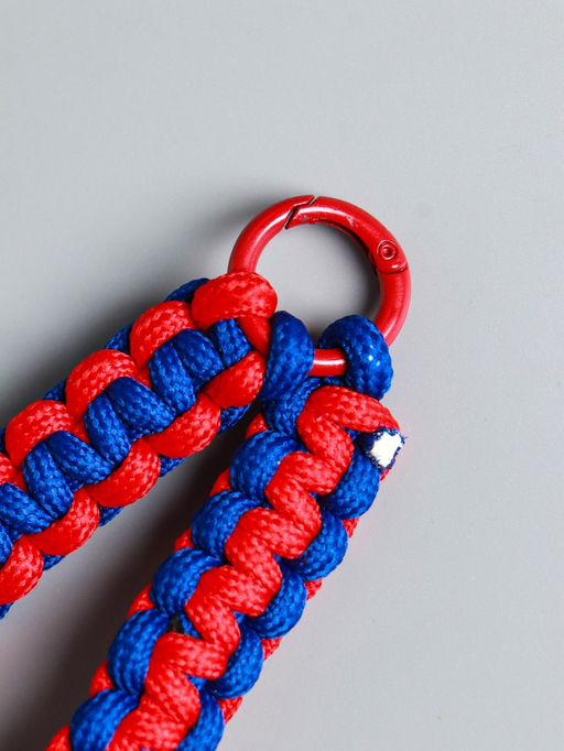 Цена за 2 шт. Брелок для ключей на карабине «Паракорд», шнур 0.5 см, красно-синий, на сумку, рюкзак, 14.5×1.8×0.8 см