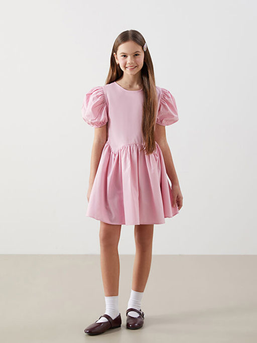 Bisiklet Yaka K?z ?ocuk Elbise