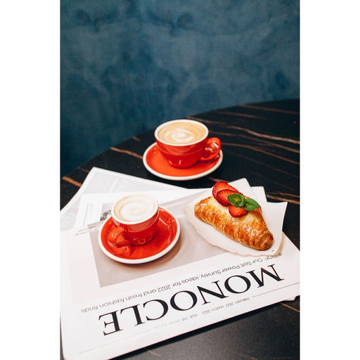 Кофейная пара Magistro Coffee time, чашка 80 мл, блюдце d=11.5 см, фарфор, красная
