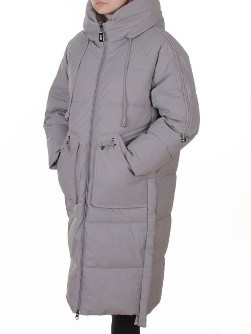 6615 GRAY Пальто зимнее женское (200 гр. холлофайбер)