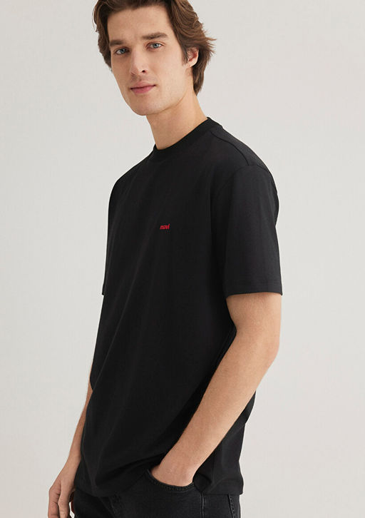 Mavi Logo Bask?l? Siyah Basic Tisort фото 3