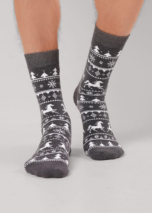 (CLE) К6550П носки муж. НГ плюш (ЧЗ)