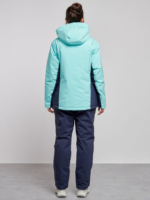 Горнолыжный костюм женский большого размера зимний бирюзового цвета 03960Br - Chunmai фото 4