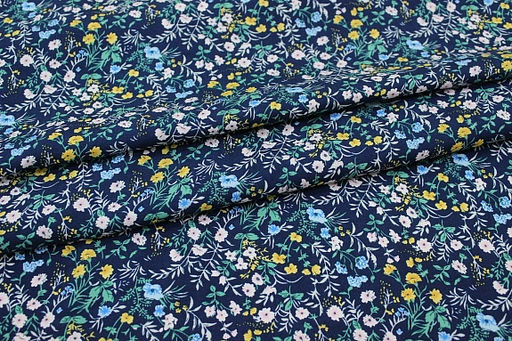 Штапель Полевой аромат цв.темно-синий, ш.1.45м, вискоза-100%, 90гр/м.кв - Купава фото 5