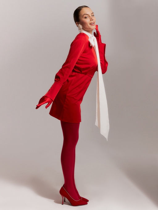 Платье женское короткое MINAKU: Silk pleasure, красное, размер 48