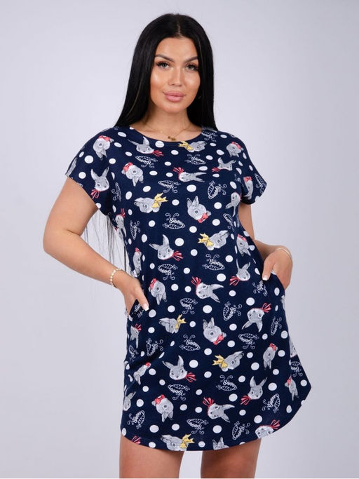 Туника "Душечка" синий, трикотаж