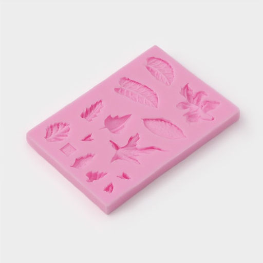 Молд для заливки Доляна Гербарий, силикон, 14 ячеек, 8?5?0.8 см, розовый  фото 2