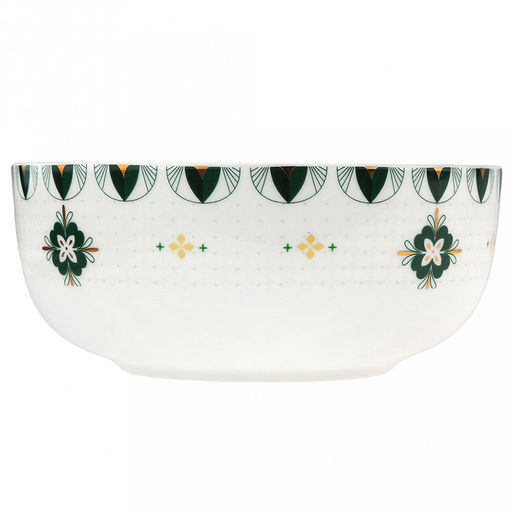 "Мадрид" Салатник фарфоровый 1,35л, д18х7,7см, тонкостенный, деколь с золотом, в коробке (Китай)