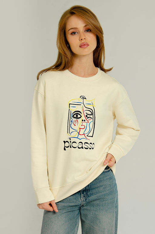 Арт.15111 Свитшот женский 44-52 (5 шт) Цвет:бежевый