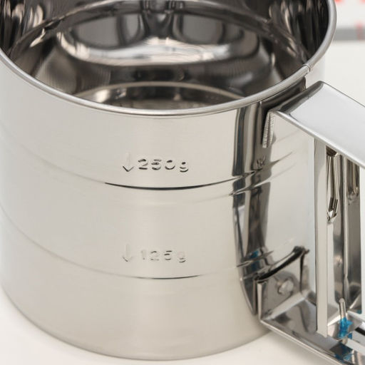 Кружка - сито для просеивания муки Доляна, металл, серебристая