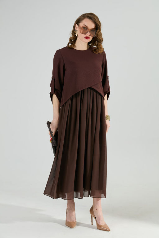 Платье NIKVA н740-21 шоколад  фото 7