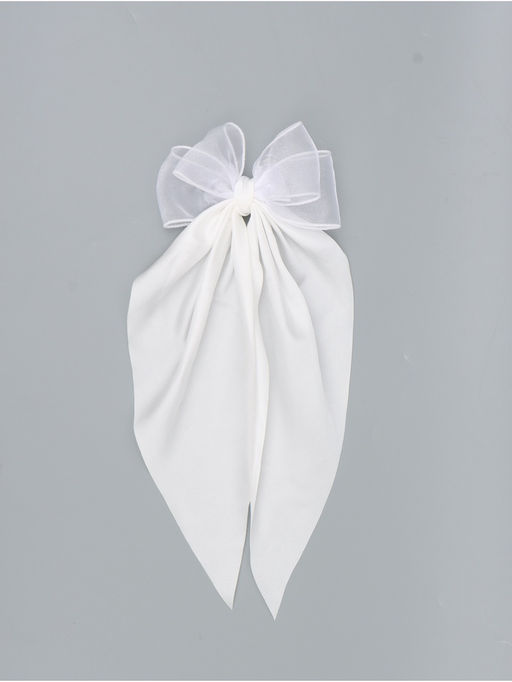 Бант для волос на заколке с лентами, белый, Принцессы