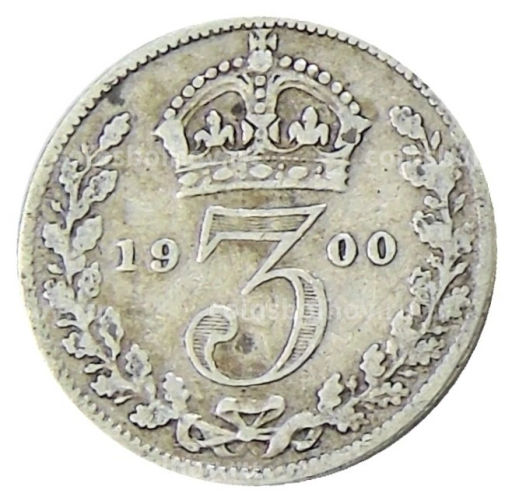 3 пенса 1900 года Великобритания