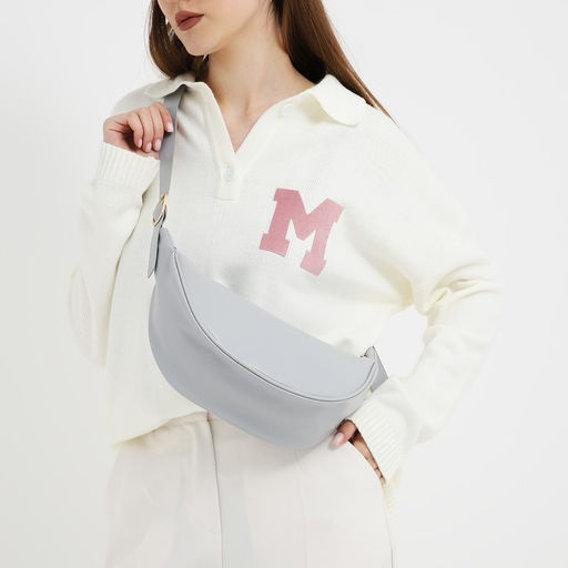 Сумка женская из искусственной кожи NAZAMOK, 28х15 см, серый цвет  фото 3