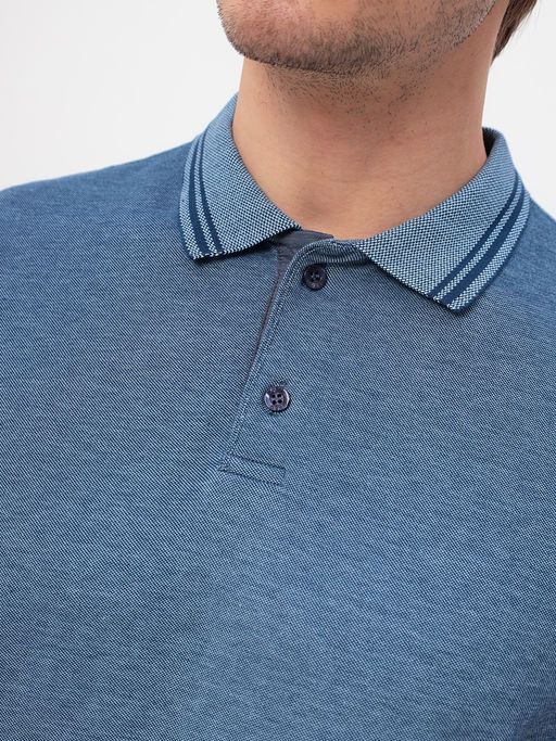 Джемпер мужской с воротником поло короткий рукав GREG G144V-PH4-OZ2 (голубой) фото 5