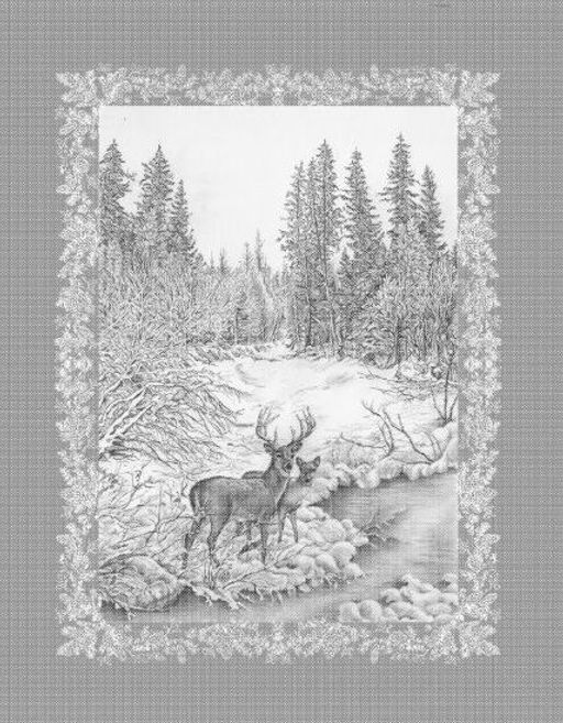 Комплект полотенец 48*60 см, 3 шт., рогожка (Сочельник, цвет льна)