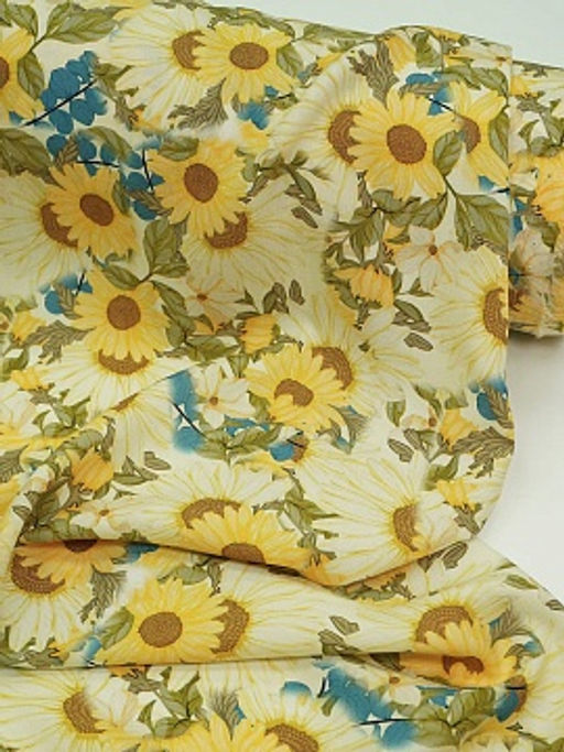 Штапель Премиум (Digital) Солнечный сад, ш.1.45м, вискоза-100%, 105гр/м.кв - Купава фото 12