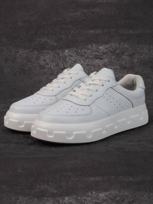 05-PDXL101-1 WHITE Кроссовки женские (натуральная кожа)