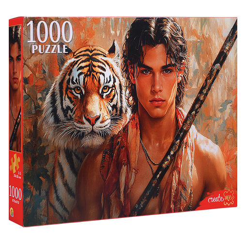 Пазлы 1000 "Юноша и тигр"