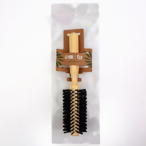 Брашинг для волос, деревянный, искусственная щетина, d=19/50 мм, 22(±1) см