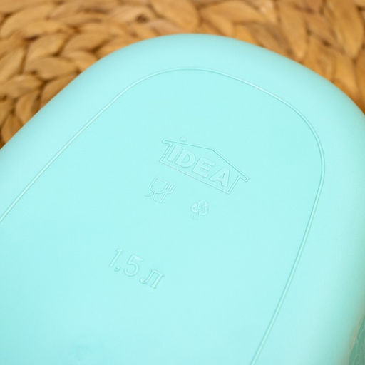 Цена за 2 шт. Миска с крышкой IDEA, 1.5 л, 16.5×28×6.5 см, пластик, голубой