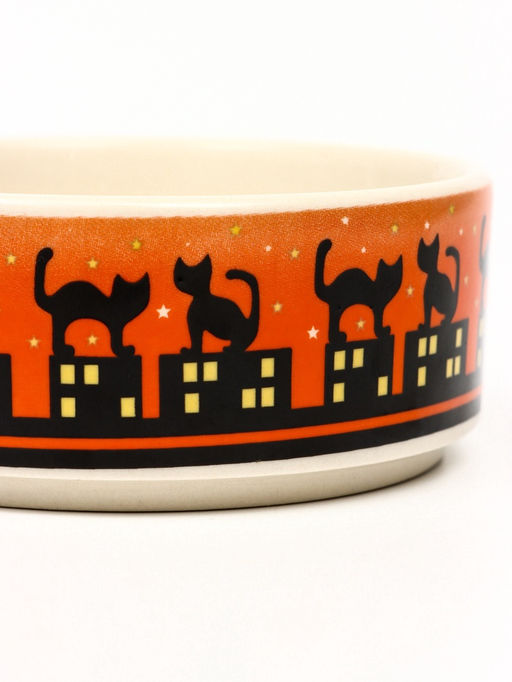 Миска керамическая Ночные кошки 200 мл, 10.54 см, красная - Пижон фото 5