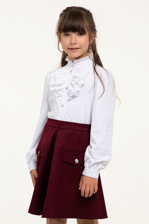 Белая школьная блуза Mooriposh, модель 06177  фото 7