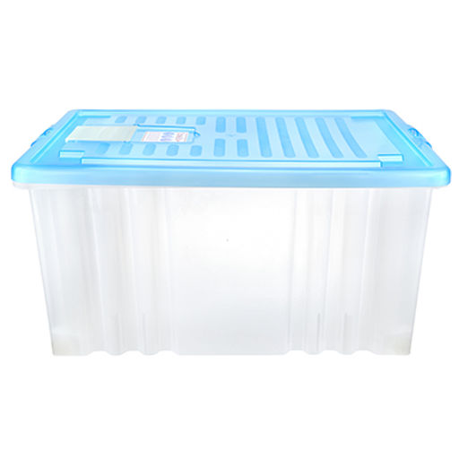 Контейнер для хранения пластмассовый Darel-box 56л, 61х40х31см, на колесах, ручки-клипса, синий (Россия)