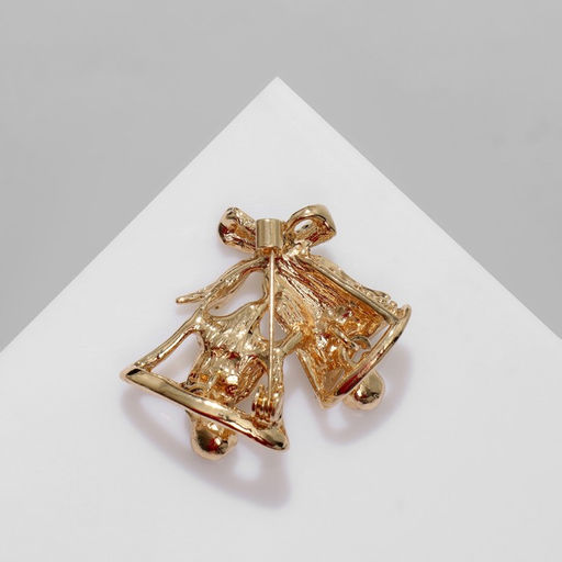 Брошь «Колокольчики», белая в золоте