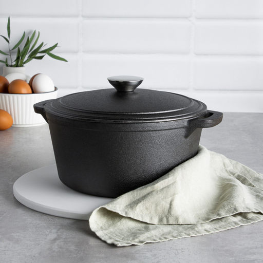 VETTA Кастрюля чугун, 3,8л, d23х10см, чугун крышка, нерж ручка арт. 808-019