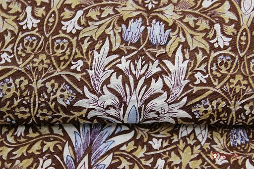 Импорт. хлопок Фантазийные цветы цв.шоколад, ш.1.49м, хлопок-100%, 100гр/м.кв - Купава фото 3